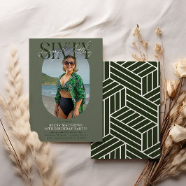 Stylsih Oval Foto & Signature 60. Geburtstag Einladung