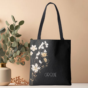 Stylvoll Elegant Schwarze Blumen Boho Cute