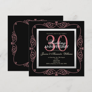 Stylvolle Perlen gerahmtes 30. Hochzeitstag-Jubilä Einladung