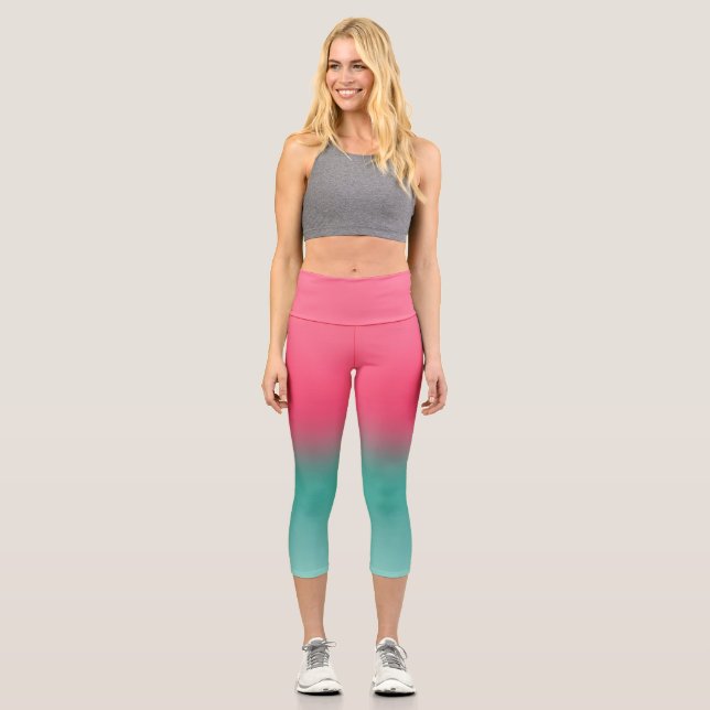 StyPink und Green Ombre Capri Leggings (Vorderseite)