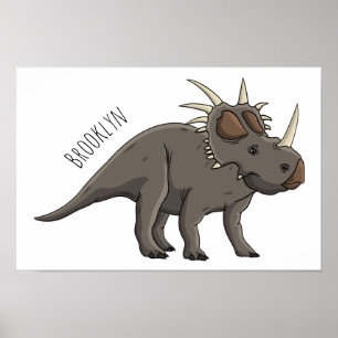 Styracosaurus Cartoon-Illustration Poster