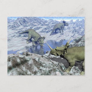 Styracosaurus in der Nähe von Wasser- 3D-Darstellu Postkarte