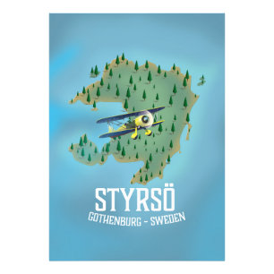 Styrsö, Schweden Reiseplakat. Fotodruck