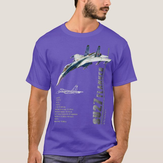 SU27 Flanker-JagdflugzeugeSpec T-Shirt (Vorderseite)