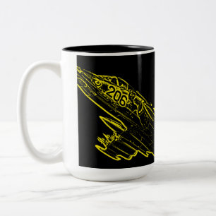 SU 25 Grach sowjetische Frogfoot Flugzeug Sketch Zweifarbige Tasse