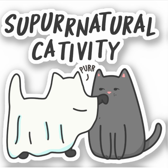 Su-purr-natürliche Kreativität Funny Cat Pun Aufkleber (Vorderseite)