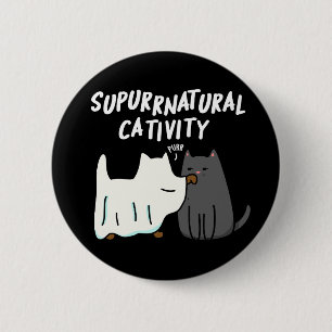 Su-purr-natürliche Kreativität Funny Cat Pun Dark  Button