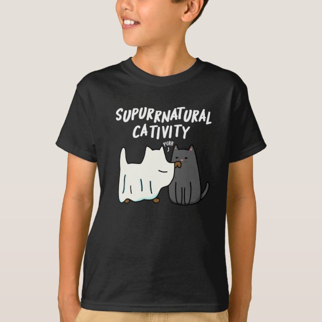 Su-purr-natürliche Kreativität Funny Cat Pun Dark  T-Shirt (Vorderseite)
