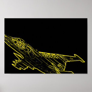 SU sowjetisches Frogfoot Flugzeug Sketch Poster