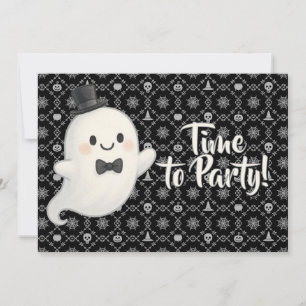 Suave Cartoon Ghost Halloween Einladung