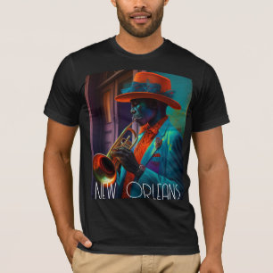Suave New Orleans Jazz Trumpet Player in NOLA T-Shirt