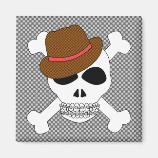 Suave Skull Crossbones mit Fedora Magnet