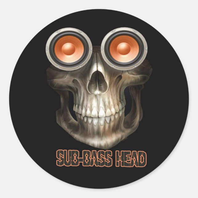 Sub-Bass Head Dubstep Runder Aufkleber (Vorderseite)
