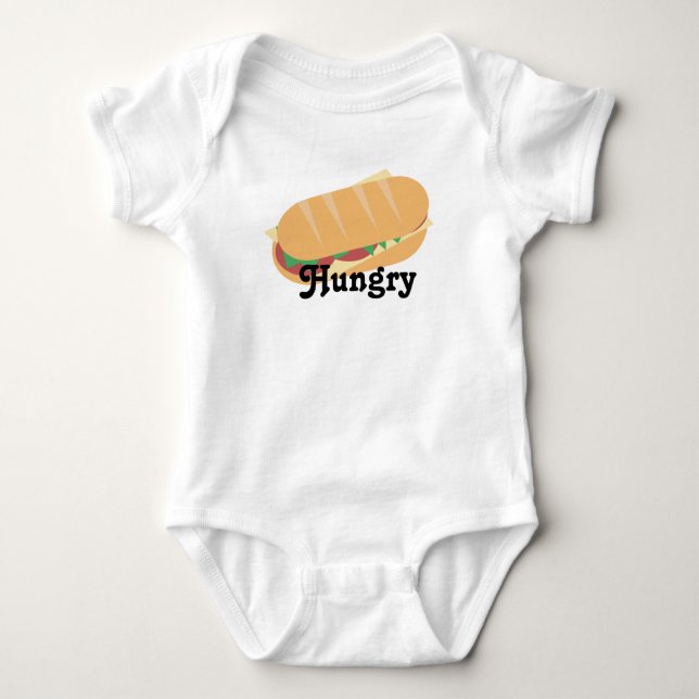 Sub Sandwich Feinschmecker Hungry Baby Bodysuit Baby Strampler (Vorderseite)