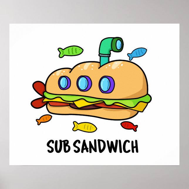 Sub Sandwich Funny Food Pub Poster (Vorne)