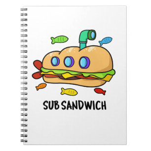 Sub Sandwich Lustiger Lebensmittelwitz Notizblock
