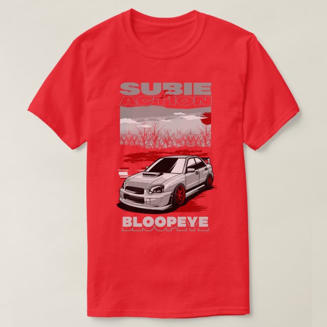 Subaru Impreza Bloopeye White T-Shirt (Design vorne)