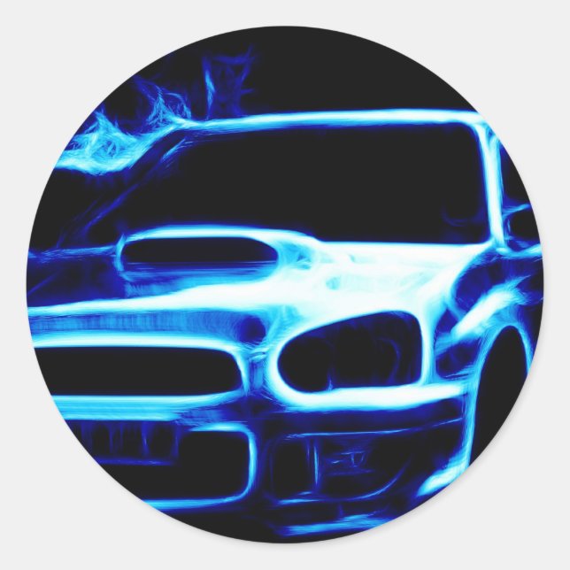 Subaru Impreza Runder Aufkleber (Vorderseite)