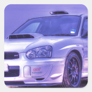 Subaru Impreza WRX STi Spec C in weiß Quadratischer Aufkleber