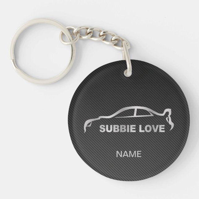 Subaru WRX Impreza silberne Silhouette WTI Schlüsselanhänger (Vorderseite)