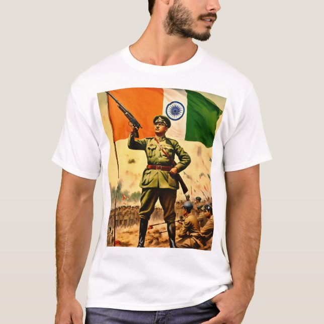 "Subash Chandra Bose: Krieger der Freiheit" T-Shirt (Vorderseite)