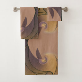 Subdued Earth Tone Designer Towel Badhandtuch Set