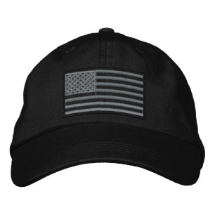 Subdued U.S. Flag Stickerhut (schwarz) Bestickte Kappe