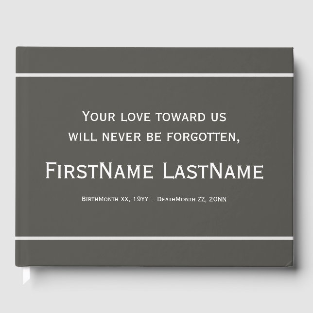 Subduid & Conservative Begräbnisbuch Gästebuch (Vorderseite)