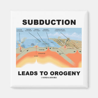 Subduktion führt zur Orogenie (Geologie-Spaß) Magnet