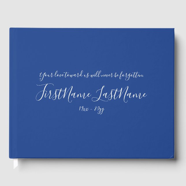 Subdutive und Minimalistische Beerdigung/Gedenkgas Gästebuch (Vorderseite)