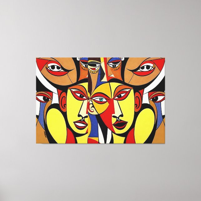 Subentin, Kubismus-Kunst Leinwanddruck (Vorderseite)