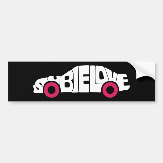 Subie Liebe-Rosa-Autoaufkleber Autoaufkleber (Vorne)