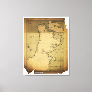 Subig (Subic) Bay Luzon Philippines 1902 Karte Leinwanddruck