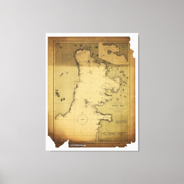 Subig (Subic) Bay Luzon Philippines 1902 Karte Leinwanddruck (Vorderseite)