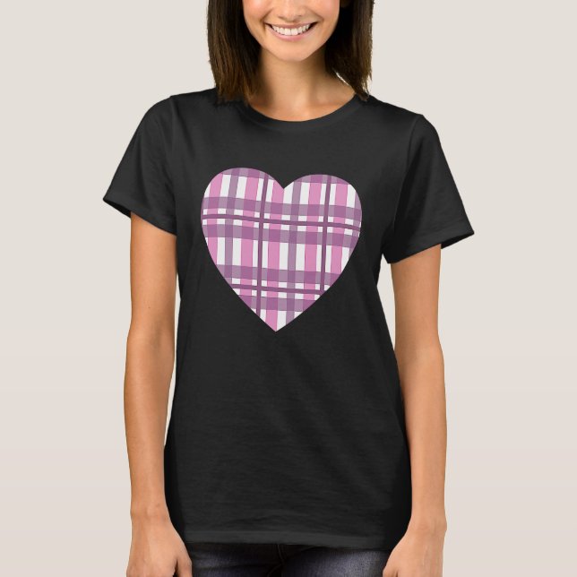 Sublimation Valentine Plaid Heart Nr 2 L T-Shirt (Vorderseite)