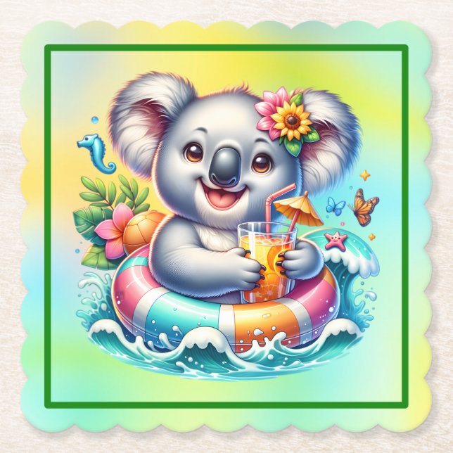 Sublimations-Clipart Sommer Koala-97702 Untersetzer (Vorderseite)