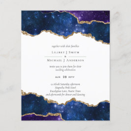 Sublime Agate Blue Gold WEDDING SUITE Flyer