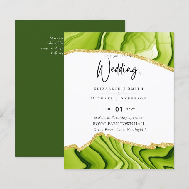 Sublime AGATE gold Glitzer Wedding ERSUCHT HAUSHAL (Vorne/Hinten)