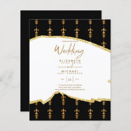 Sublime BLack GOLD White Wedding Einladungen
