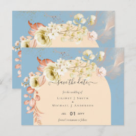 Sublime Dusty Blue Peach Wedding Postkarte
