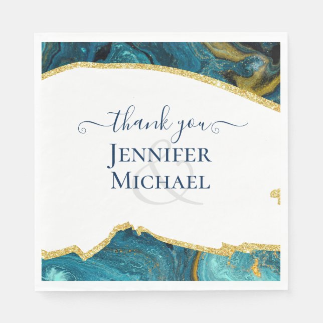 Sublime Emerald Gold AGATE Wedding Serviette (Vorderseite)