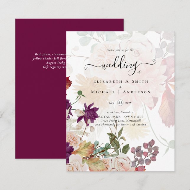 Sublime Mulberry orange Floral Wedding Suite (Vorne/Hinten)