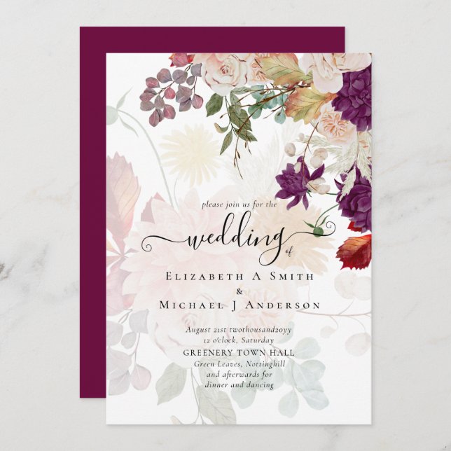 Sublime Mulberry orange Floral Wedding Suite (Vorne/Hinten)