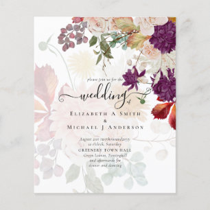 Sublime Mulberry orange Floral Wedding Suite Flyer