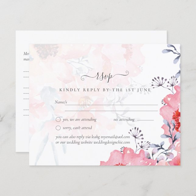 Sublime rosa Blütenblüten - HAUSHALTSPLAN (Vorne/Hinten)