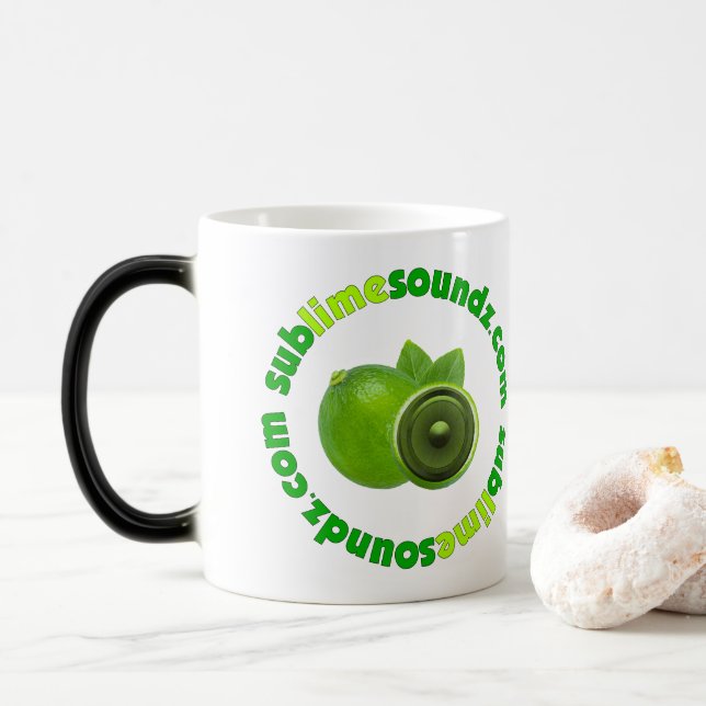 Sublime Soundz Circular Logo-Tasse Verwandlungstasse (Mit Donut)