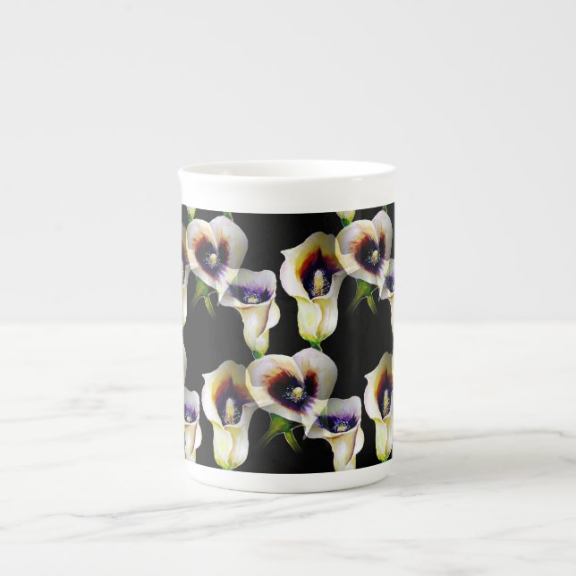 Sublime Watercolor Arum Calla Lilies Prozellantasse (Vorderseite)