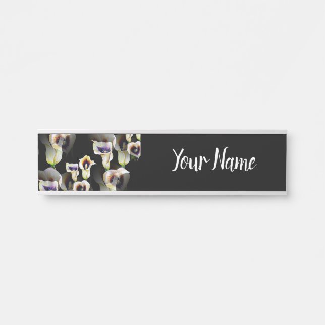 Sublime Watercolor Arum Calla Lilies Türschild (Vorderseite )