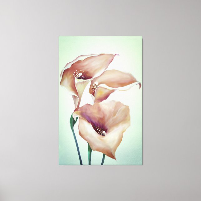 Sublime Watercolor Calla Lilies Leinwanddruck (Vorderseite)