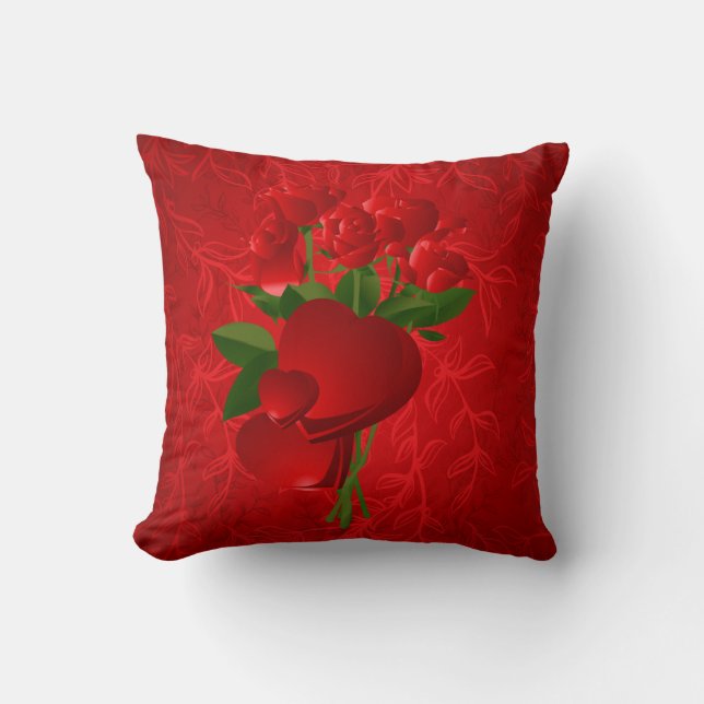 Subliminal Rose & Hearts American MoJo Pillow Kissen (Vorderseite)